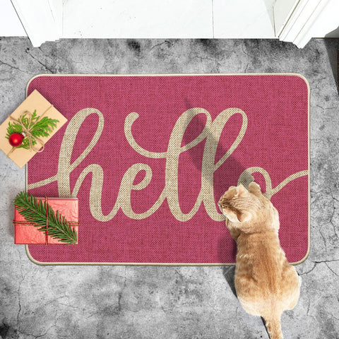 Artoid Mode Pink Hello Spring mat features low-profile 0.25-inch design for smooth passage