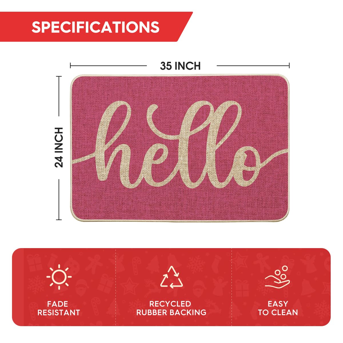 Artoid Mode Pink Hello Spring outdoor patio mat blends style with weather-ready durability