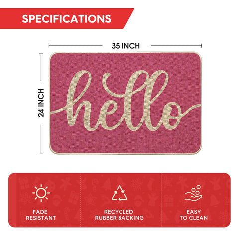Artoid Mode Pink Hello Spring outdoor patio mat blends style with weather-ready durability