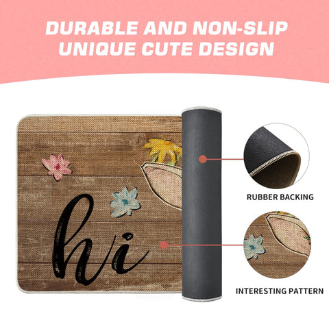 Artoid Mode Rabbit Bunny Flowers Doormat eco-friendly materials used in construction