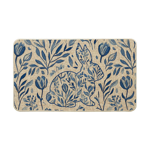 Artoid Mode rabbit bunny flowers doormat greets guests with seasonal charm
