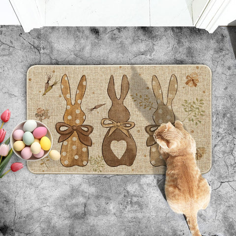 Artoid Mode rabbit-carrots-eggs seasonal mat blends with spring decor.
