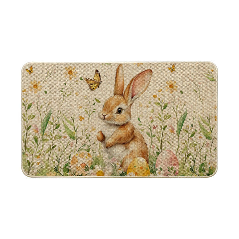 Artoid Mode Rabbit Daisy Eggs Butterfly doormat with playful seasonal motif welcoming guests