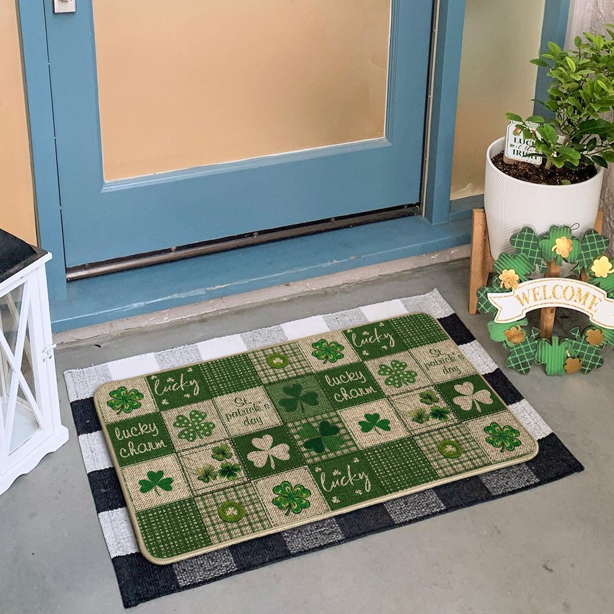 Artoid Mode St. Patrick's Day entryway rug adds seasonal charm to your doorway.