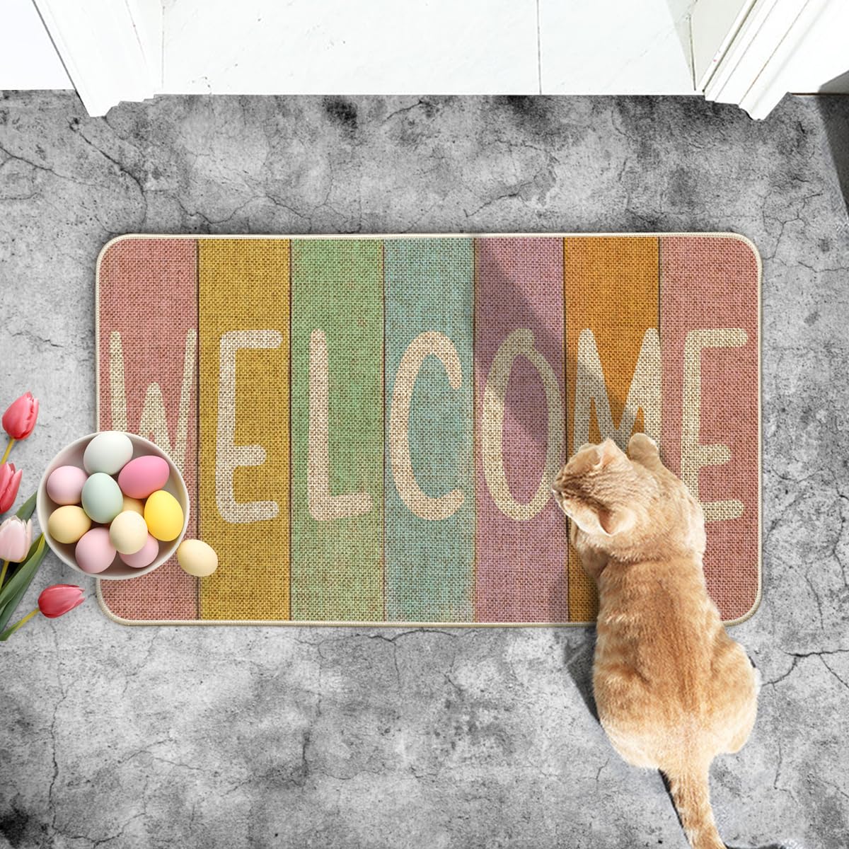 Artoid Mode stripes pattern adds seasonal charm to decks, porches, and doors.