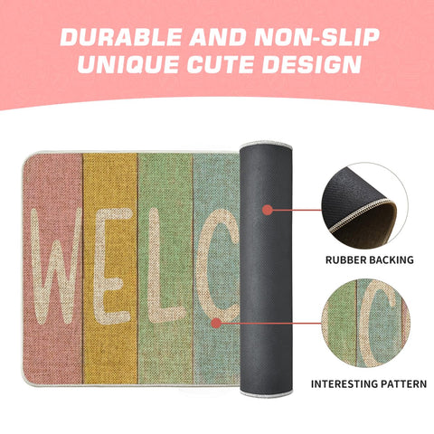 Artoid Mode welcome mat design welcomes guests while staying durable.