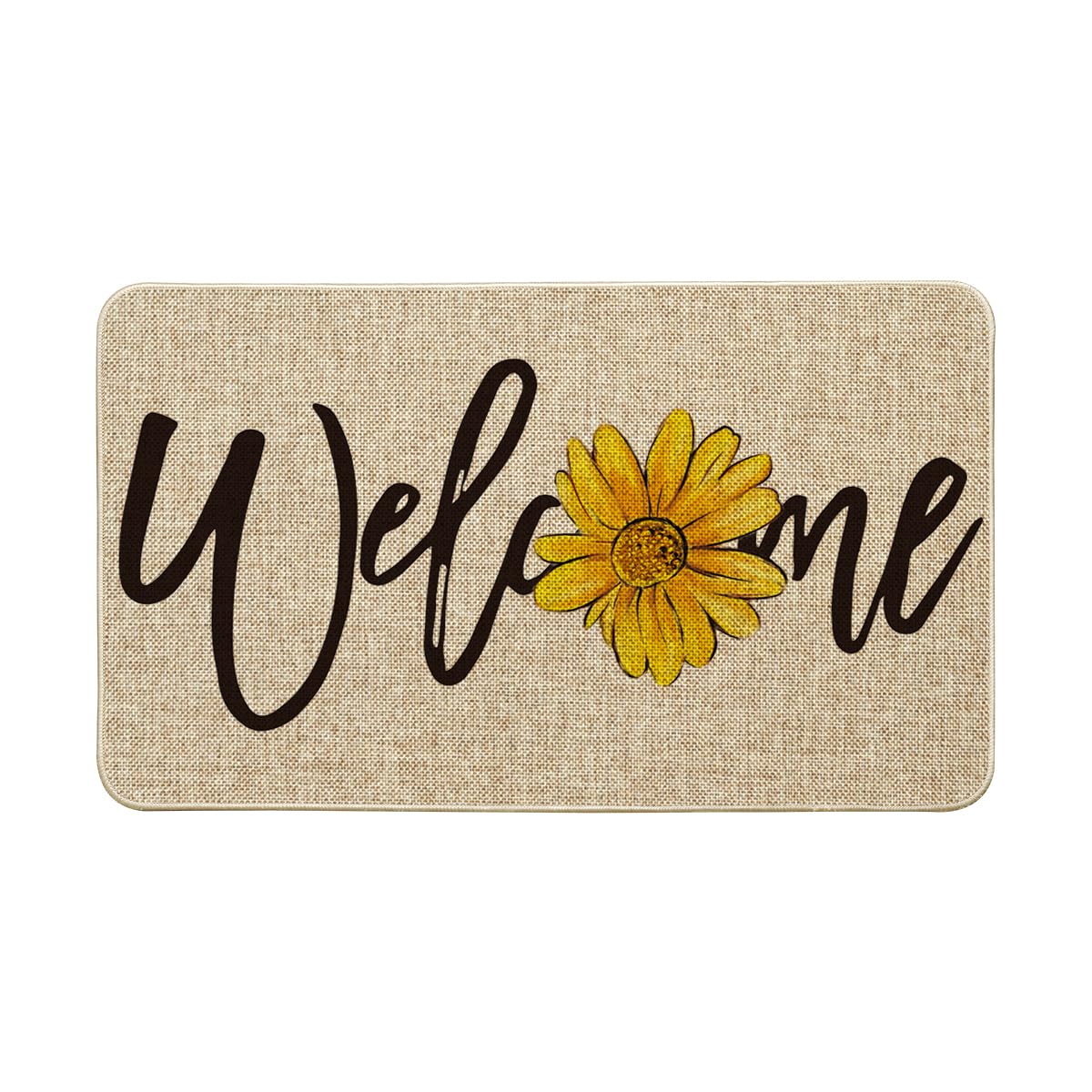 Artoid Mode sunflower welcome spring doormat front view showing inviting seasonal charm