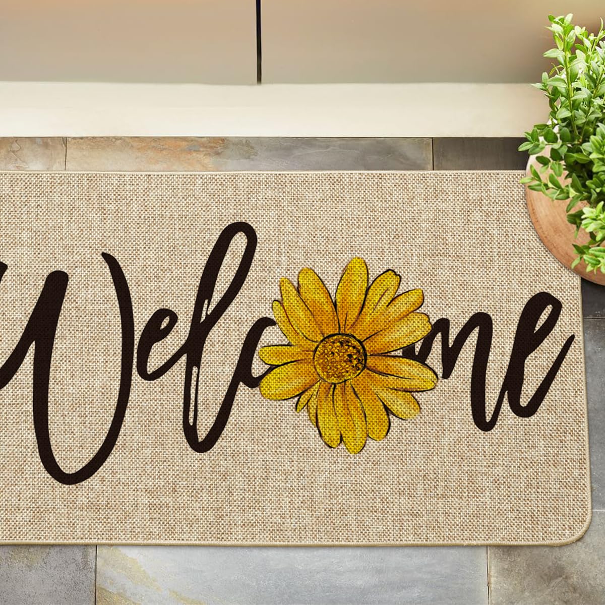 Artoid Mode sunflower welcome spring doormat indoor outdoor versatility for guests year round
