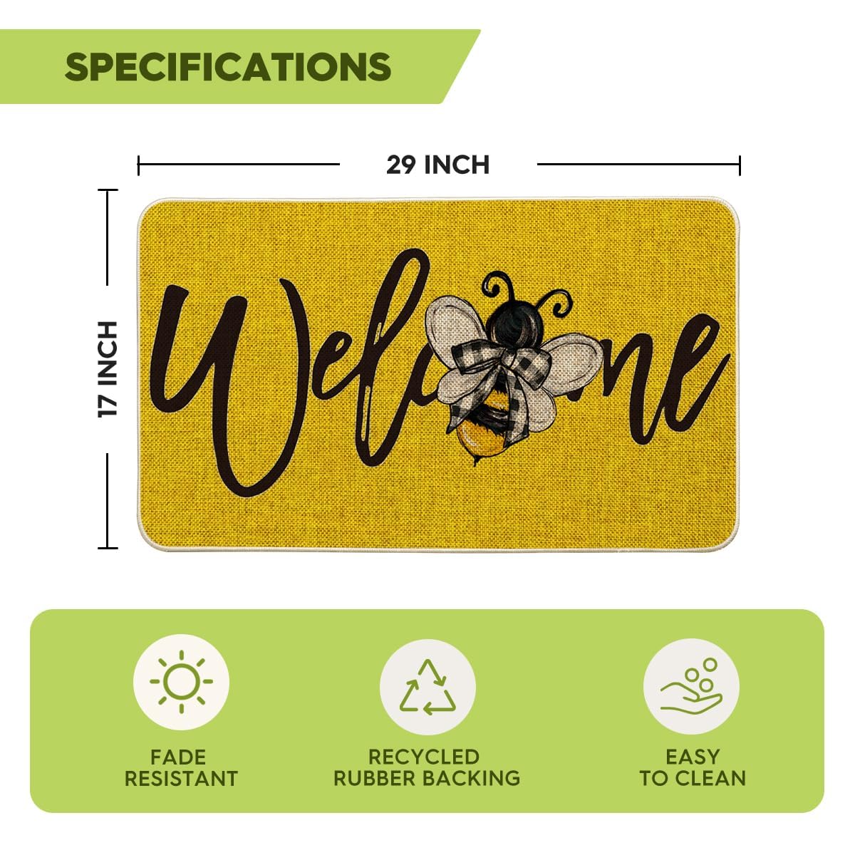 Artoid Mode spring welcome doormat on porch with non-slip backing
