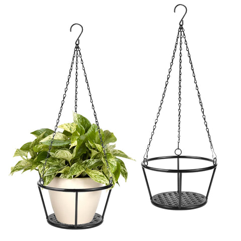 ARTORA 2-pack metal plant hanger baskets for durable indoor and outdoor display.