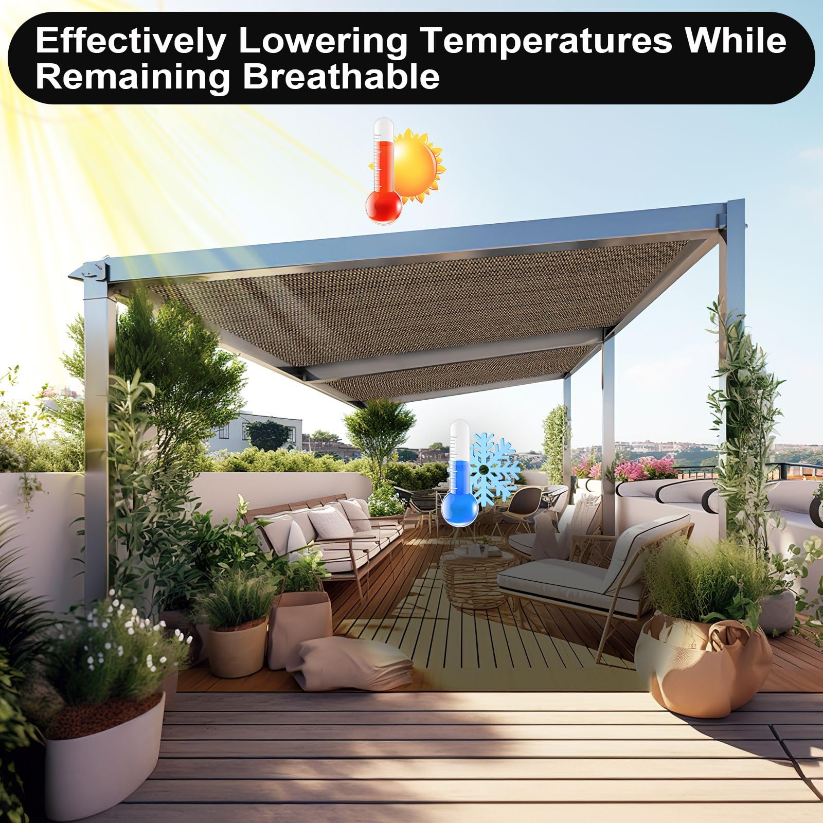 Artpuch shade cloth with grommets ensures simple, secure installation.