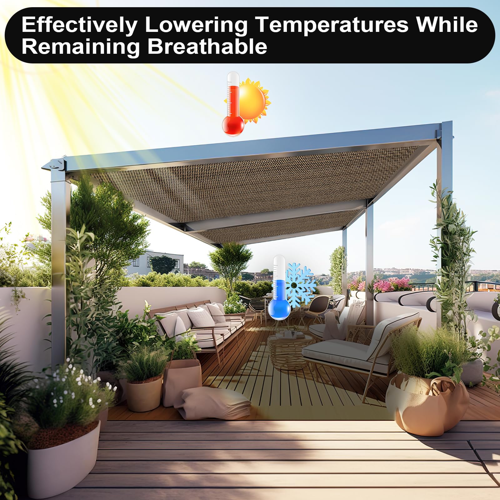 Artpuch pergola shade cover easy installation with multiple fasteners included.