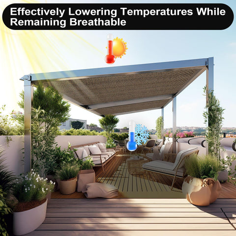 Artpuch shade cloth easy installation with grommets and fasteners.