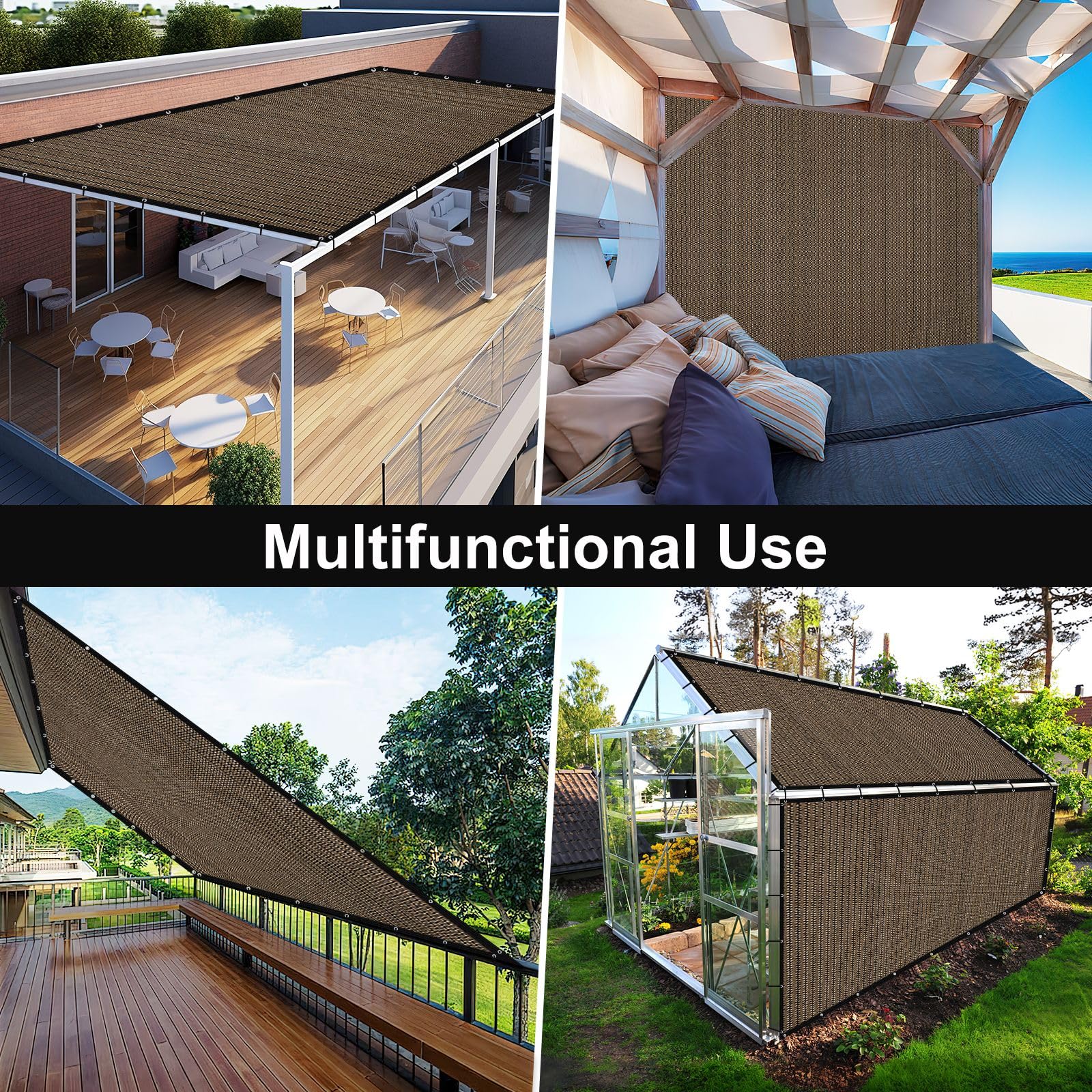 Artpuch shade cloth permeable weave prevents water buildup after rain.