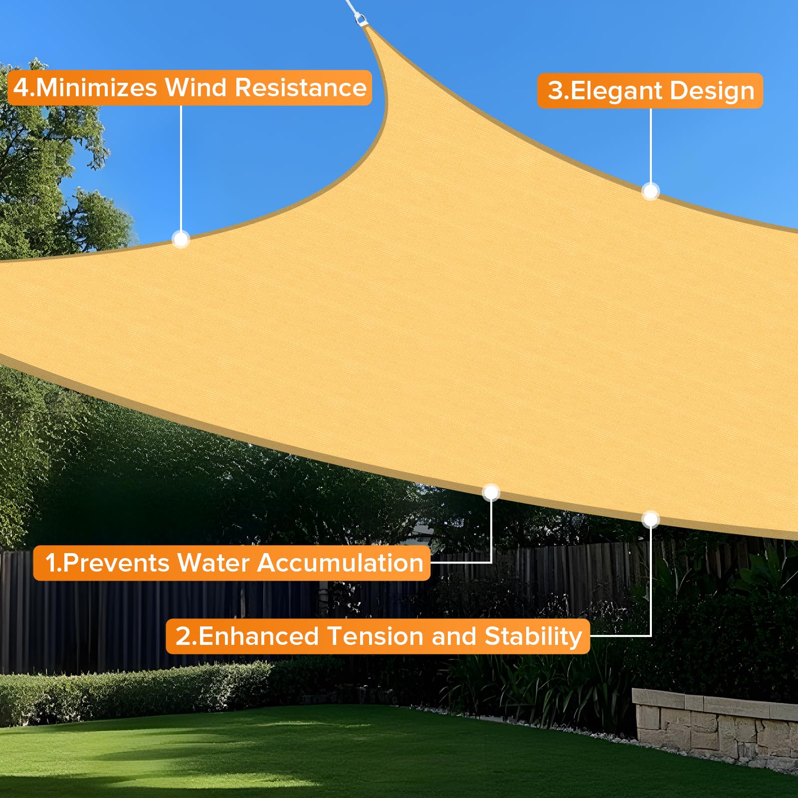 Artpuch Sun Shade Sail breathable fabric enhances airflow while blocking UV for cooler outdoor time.
