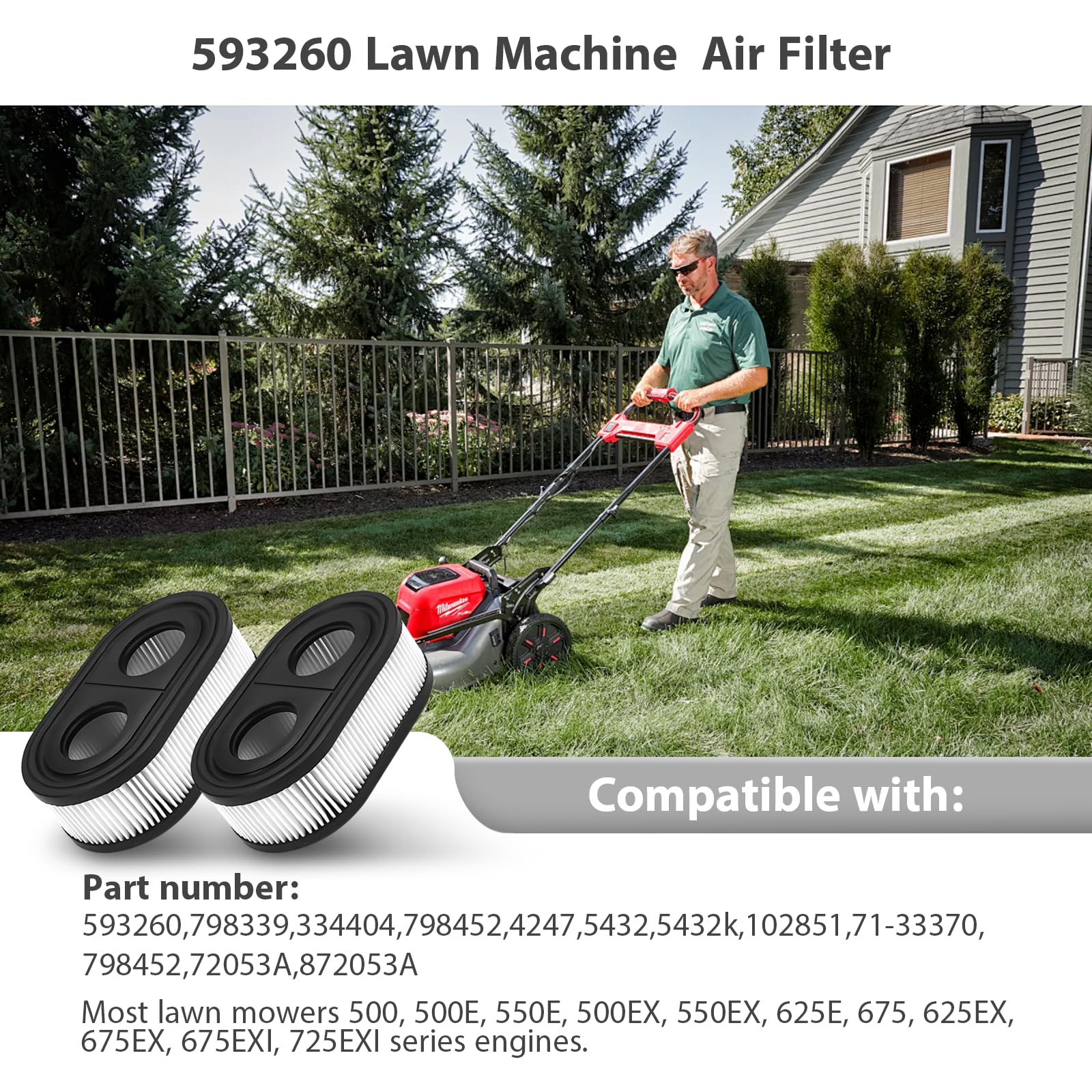 ARTSHU 593260 air filter with pleated design traps dust and debris effectively