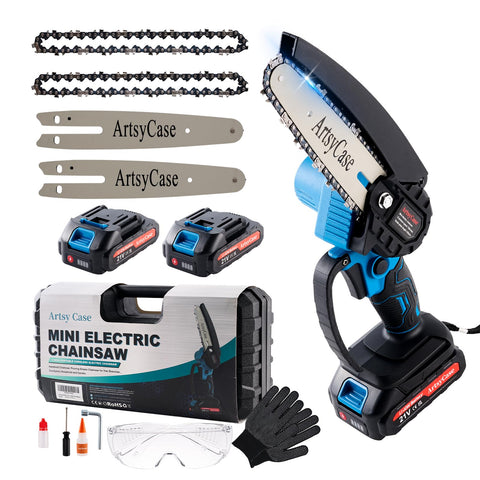ArtsyCase Mini Chainsaw in box, ready for quick setup and gifting.