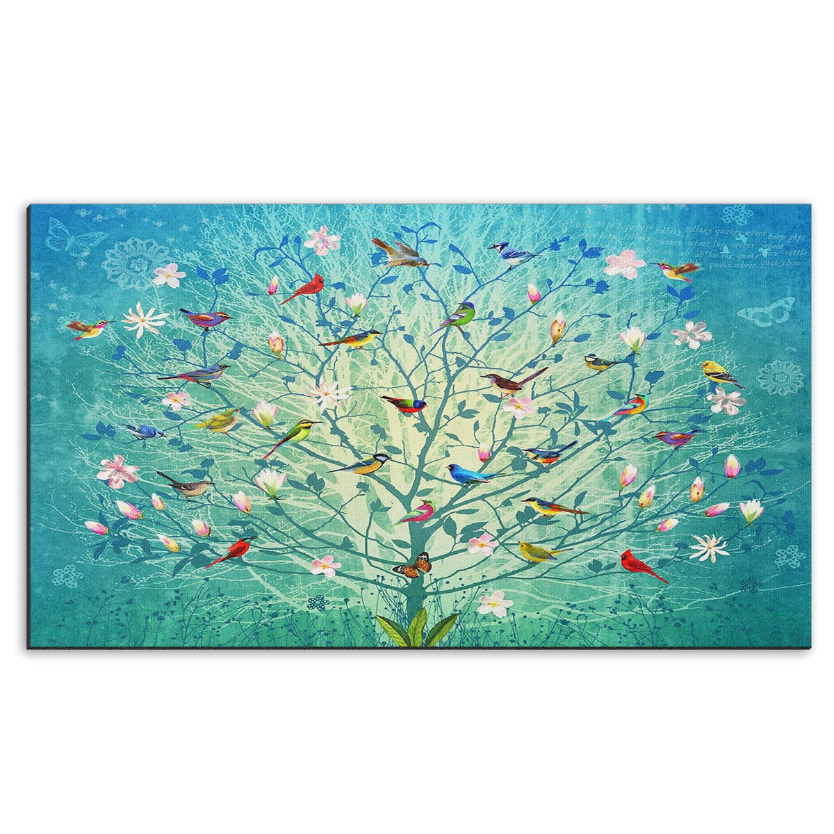 Arttown Birds Door Mat with colorful birds design for vibrant entryway decor.