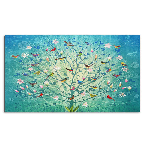 Arttown Birds Door Mat with colorful birds design for vibrant entryway decor.