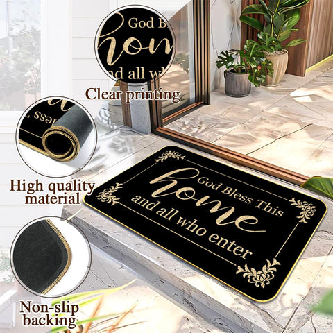 ARTUFAN entryway mat for busy doors, blends faith and welcome.
