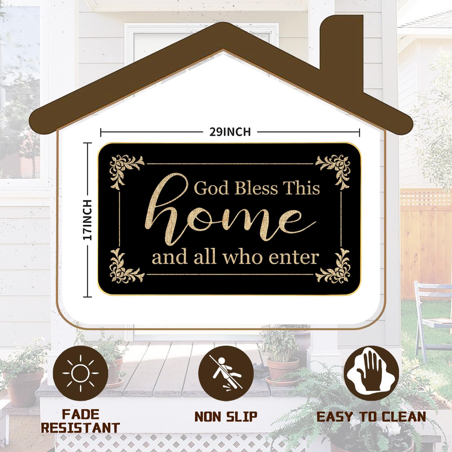 ARTUFAN welcome mat ready for indoor or outdoor entry, built to endure weather.