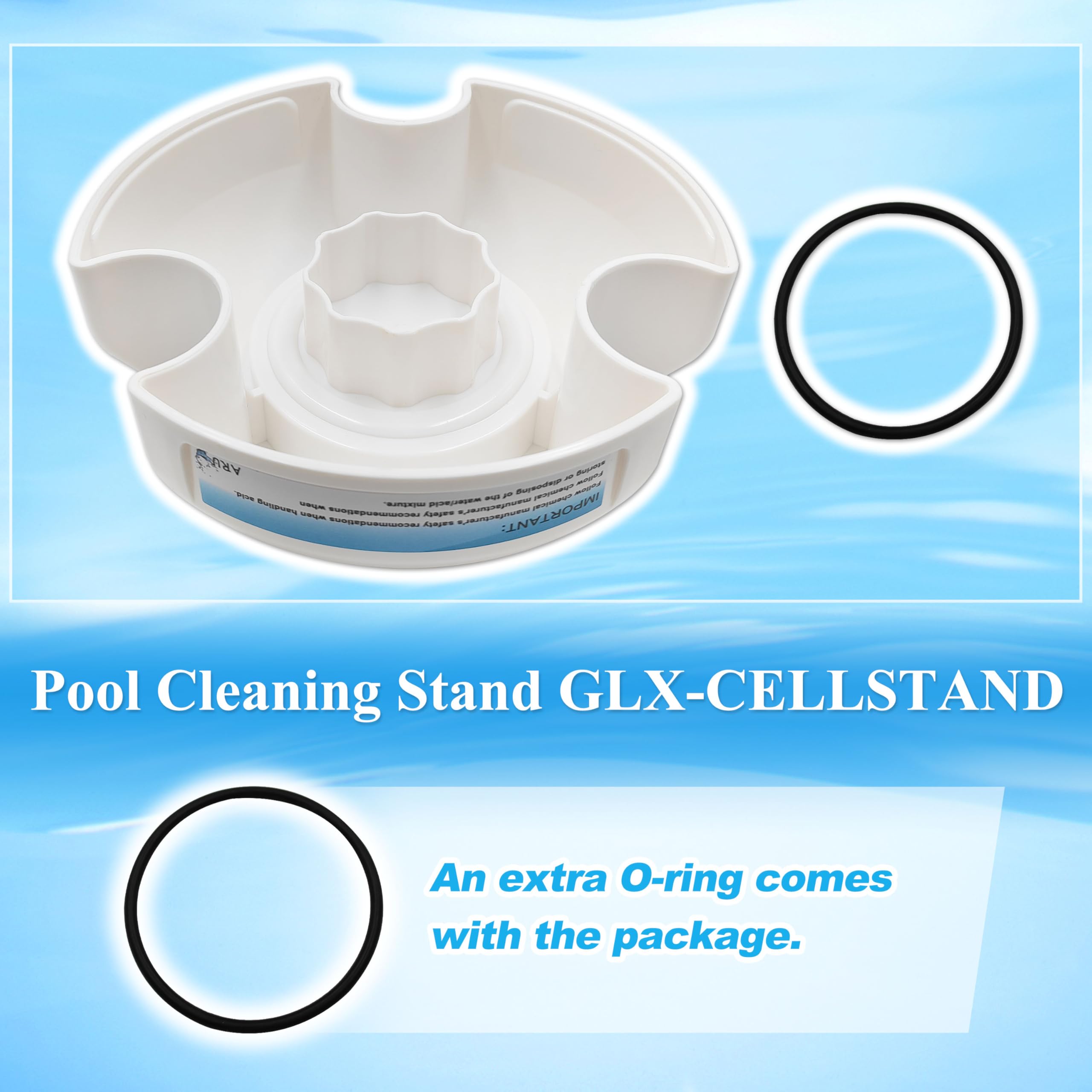 ARU cleaning stand packaging includes O-rings for quick replacement