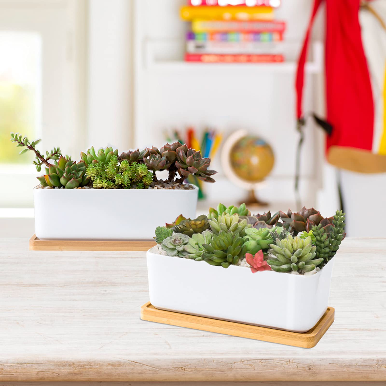 ARVINKEY glossy ceramic planter close-up showing smooth finish