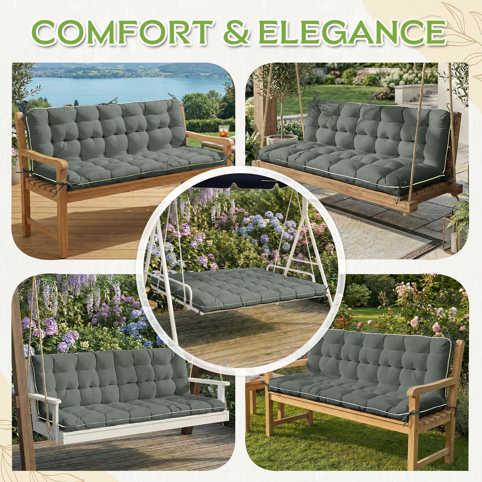 AS AWESLING cushion gray stitched edges reinforce durability and long-lasting use