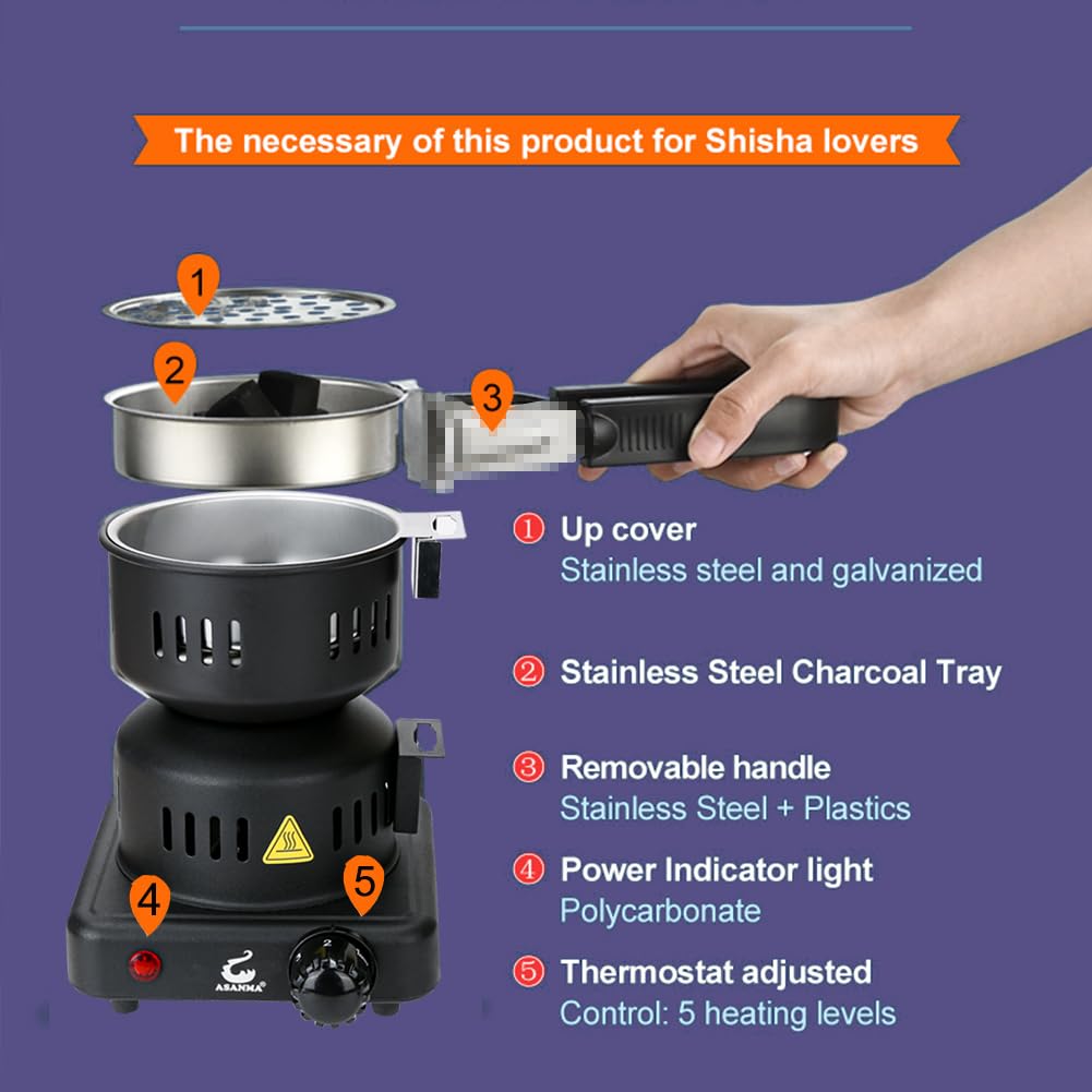 ASANMA Charcoal Starter detachable handle for easy transport