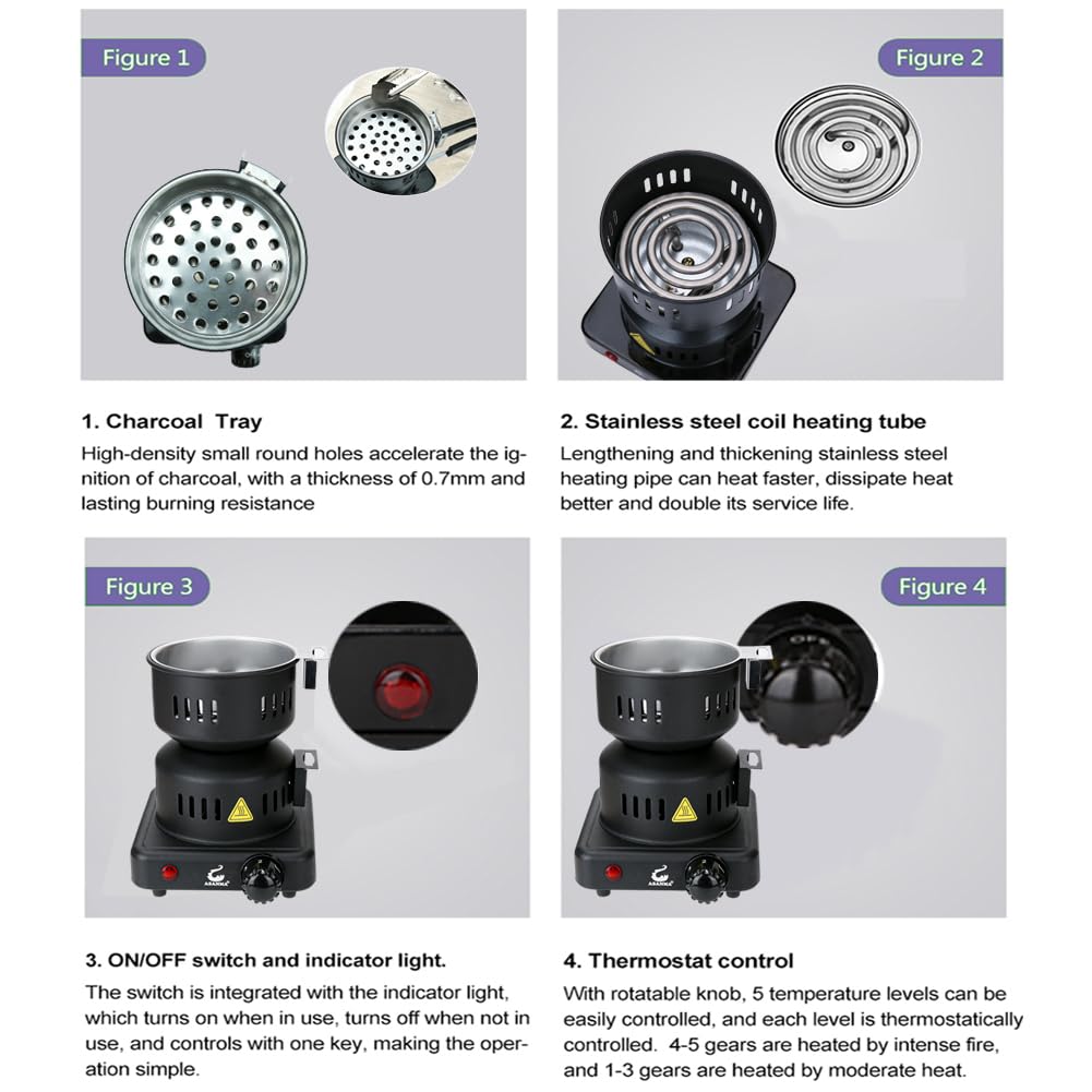 ASANMA Charcoal Starter multi-function can boil water and warm drinks