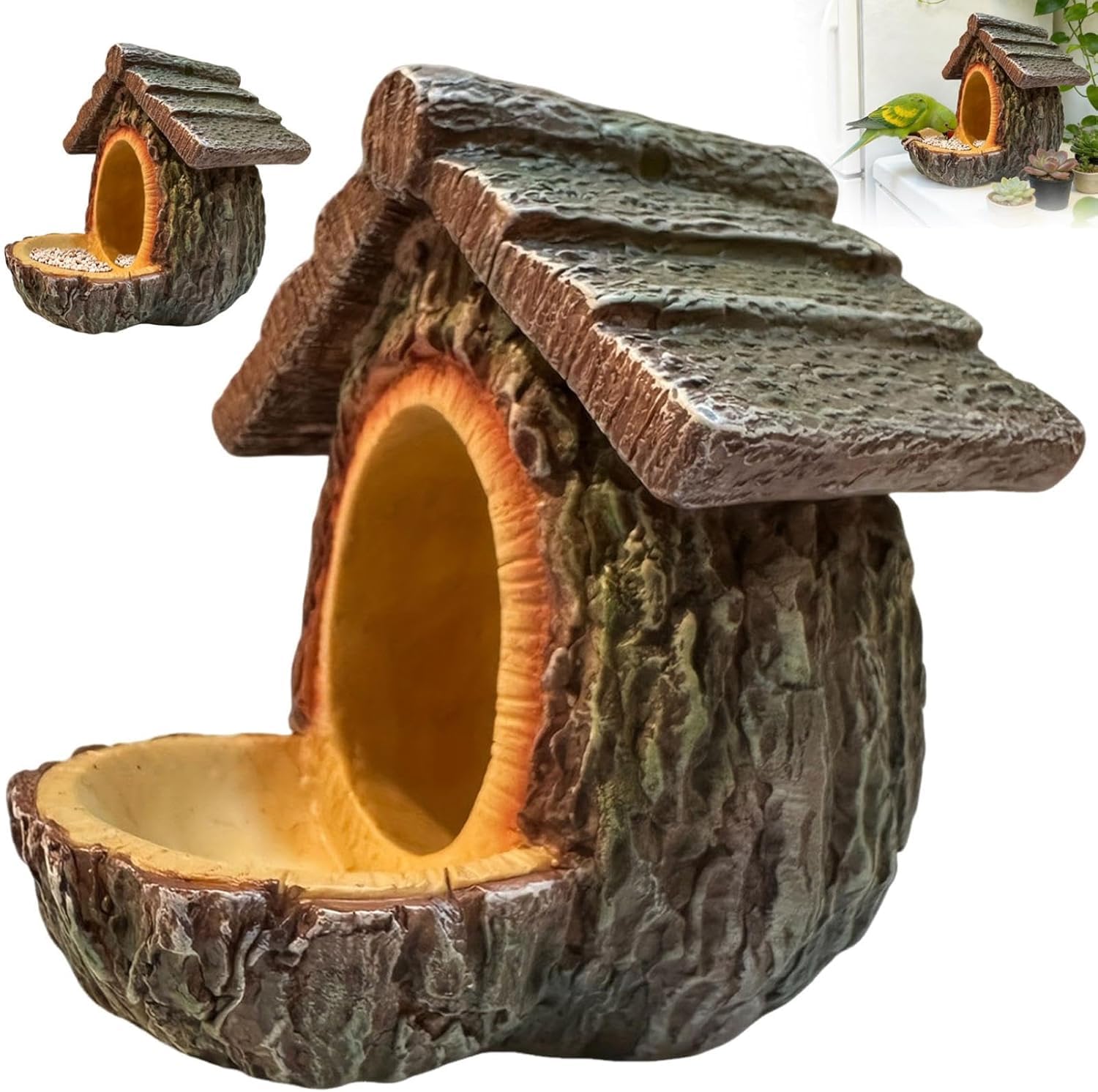 ASDFB Vintage Treehouse Bird Feeder weather-resistant construction for year-round use.