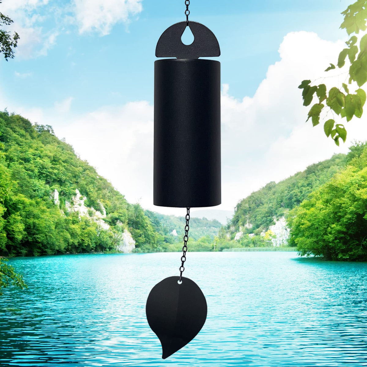 ASDFG Deep Resonance Serenity Bell 30inch wind chime creates calming outdoor ambiance.