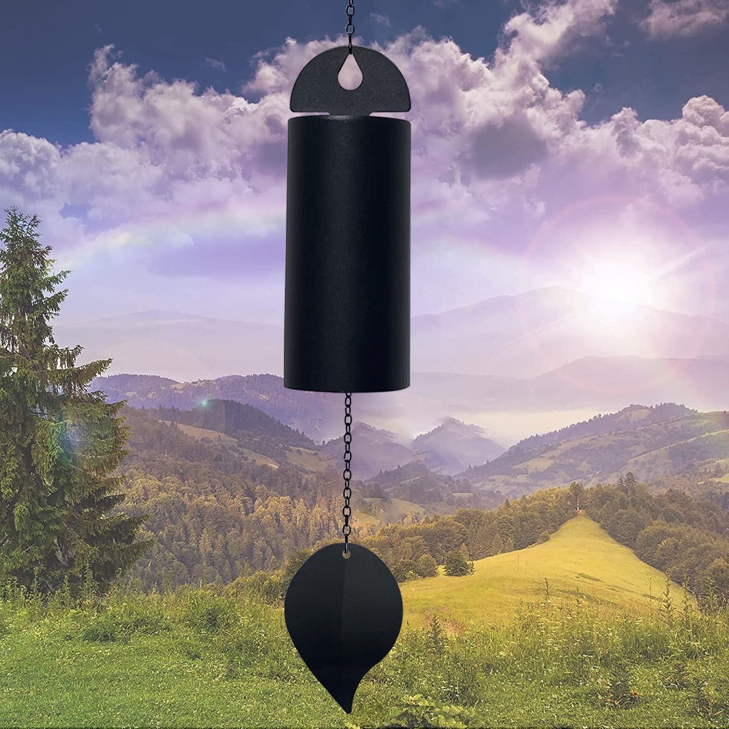 ASDFG Deep Resonance Serenity Bell outdoor landscape wind chime adds refined acoustic presence.
