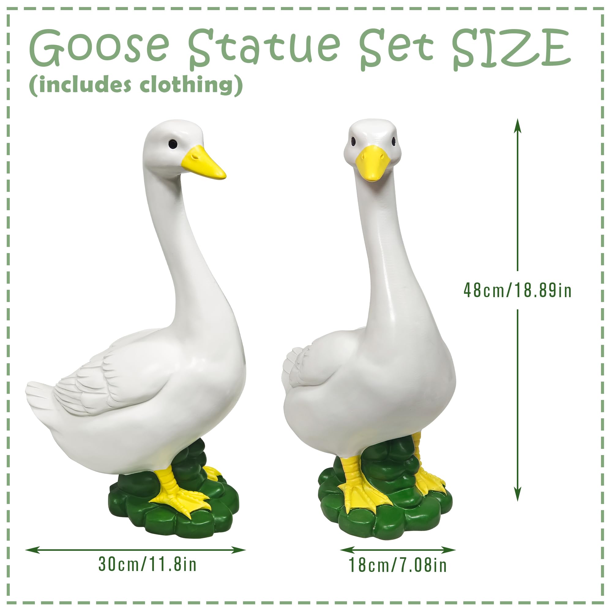 ASDFG goose garden sculpture in durable resin boosts year-round outdoor appeal