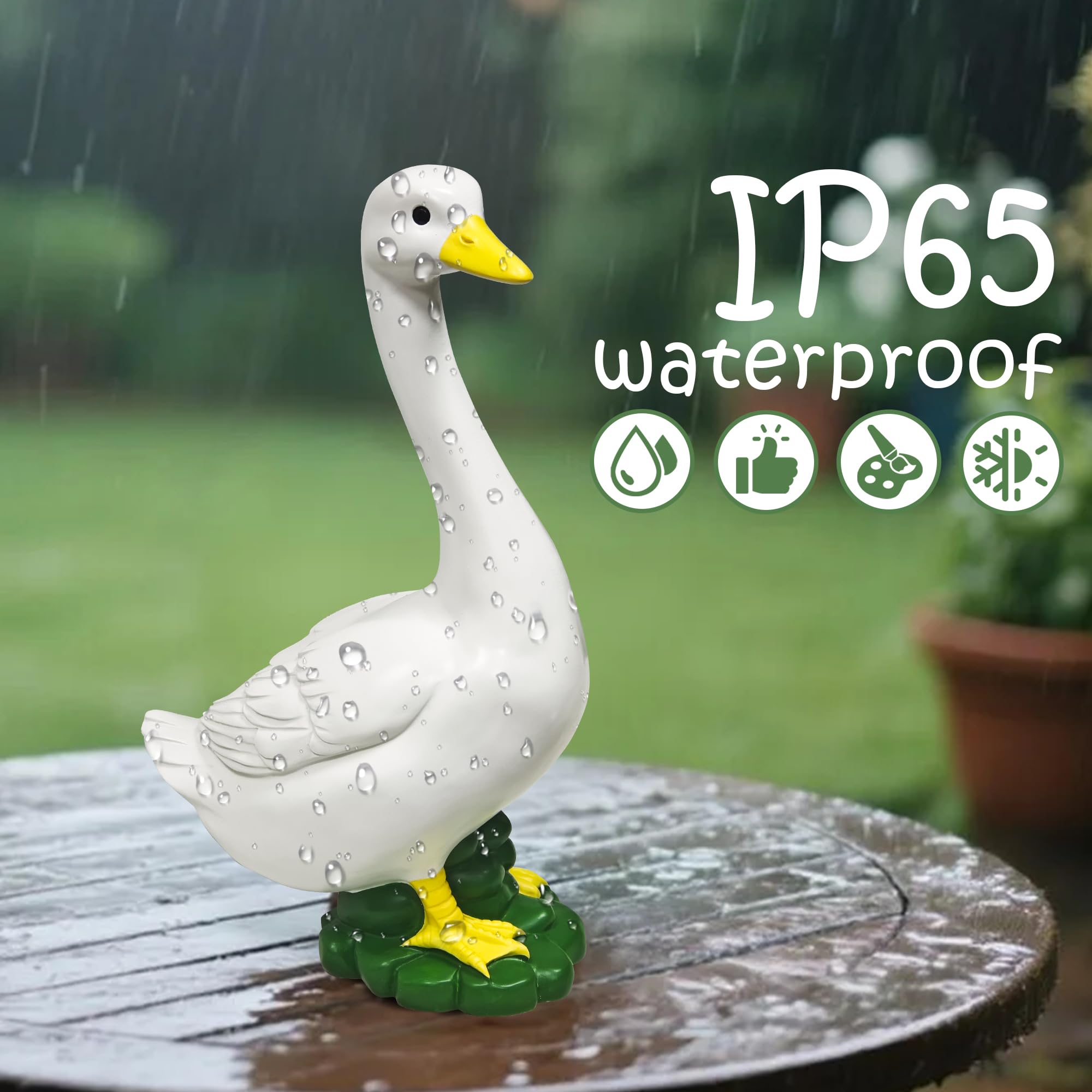 ASDFG large goose statue for lawn; stable without ballast for easy placement