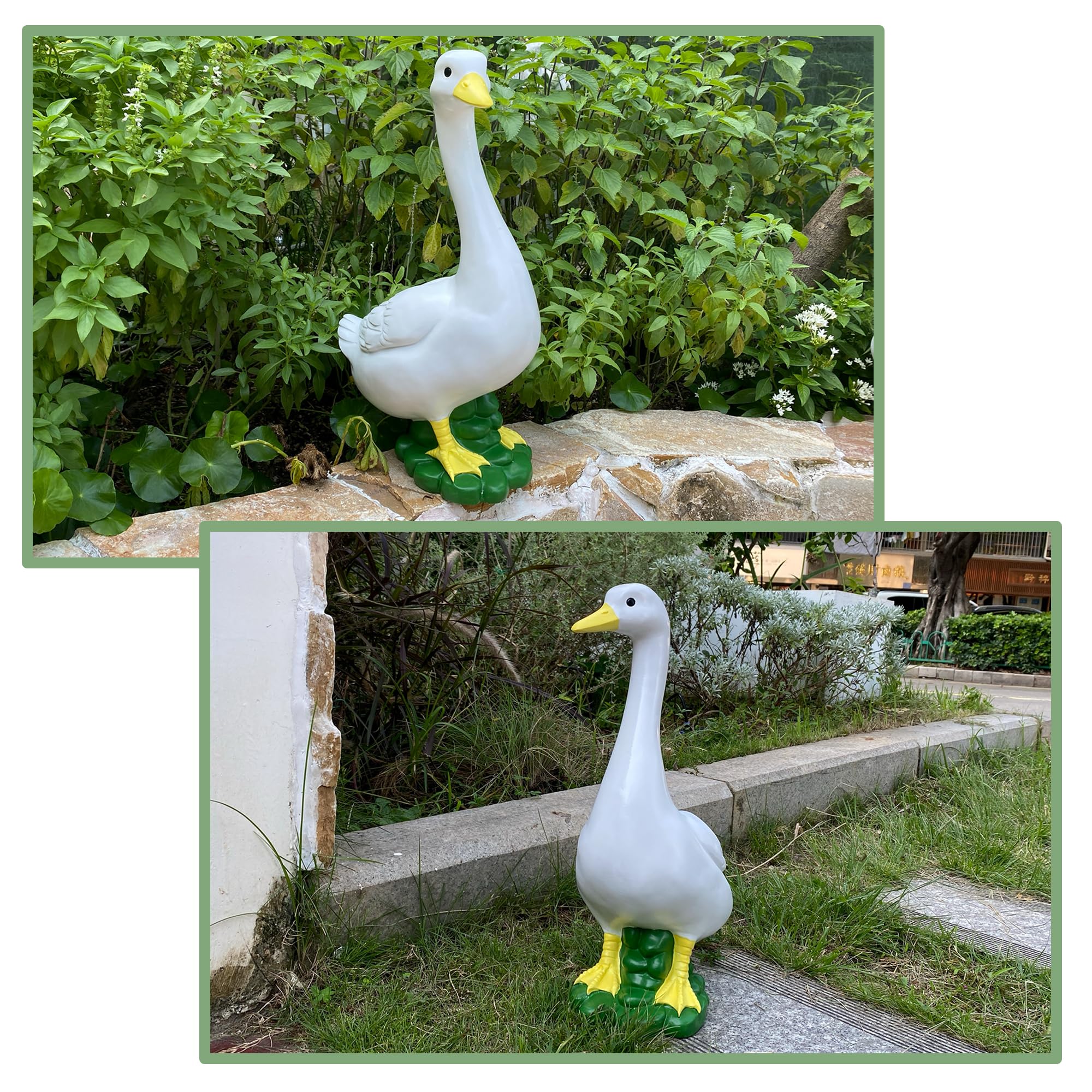 ASDFG outdoor goose figurine weatherproof for yard and patio decor