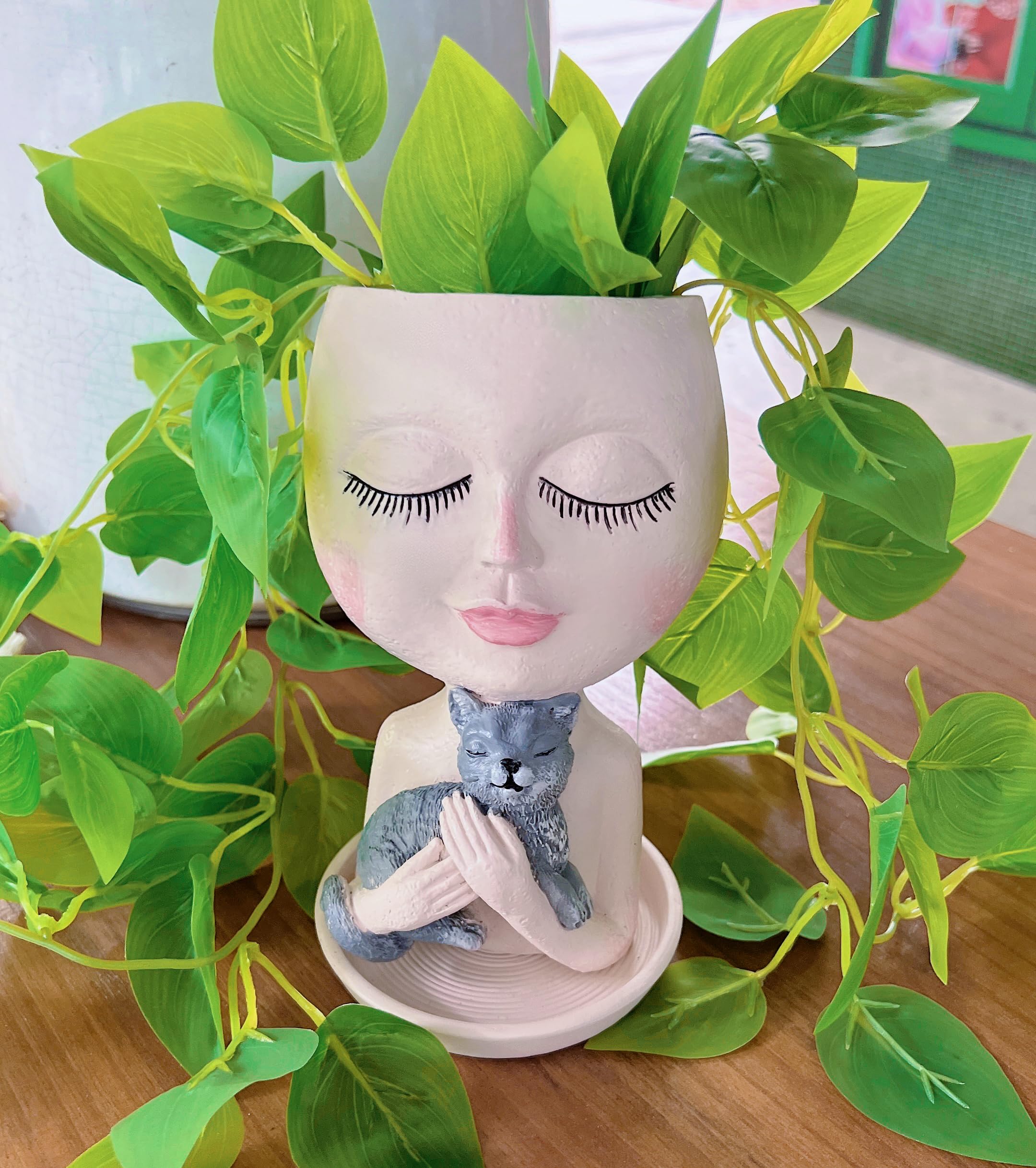 ASDFG resin art vase portrait planter for indoor decor
