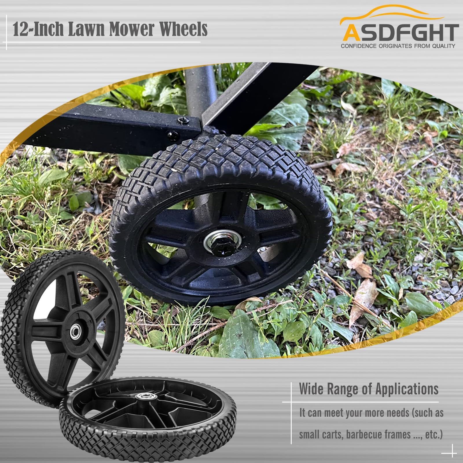 ASDFGHT inner and outer bearings ensure smooth mowing performance.