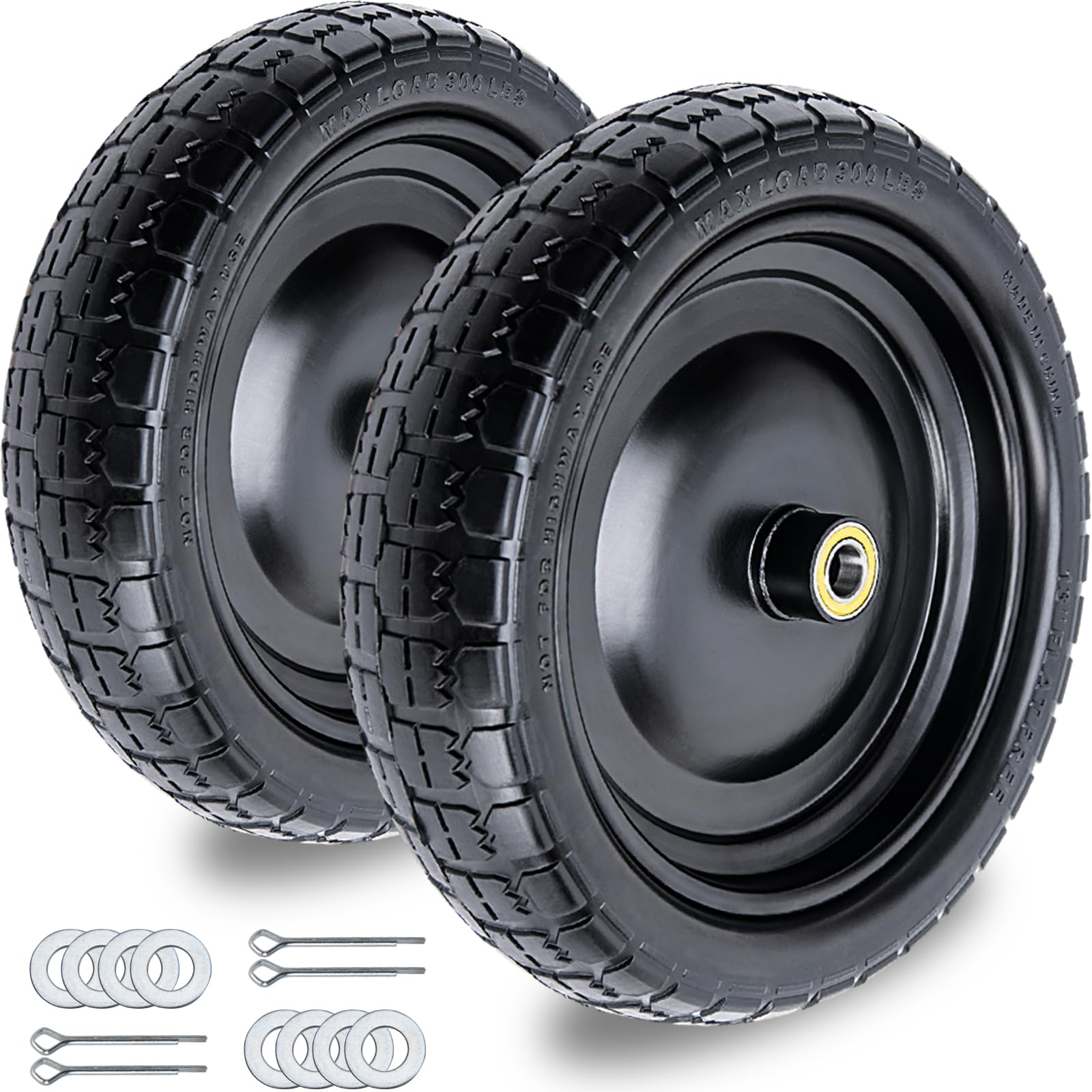 ASDFGHT 13in flat-free tire pack ready for maintenance without air leaks.