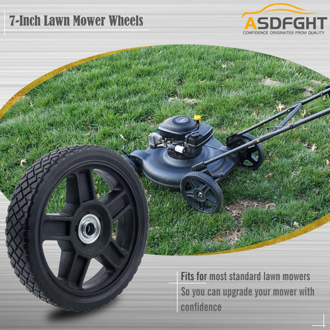 ASDFGHT 7-inch lawn mower wheel side view, stable rolling across lawns
