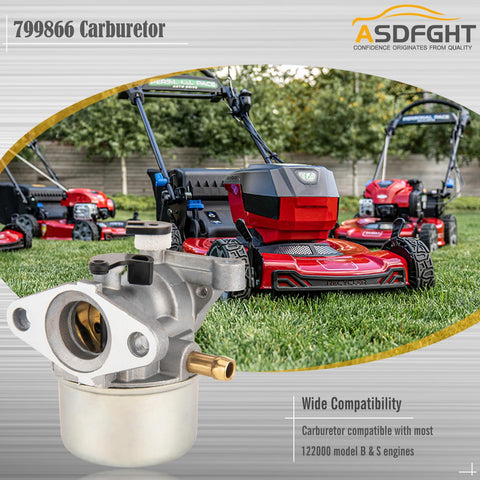 ASDFGHT 799866 carburetor top view highlights compact durable construction