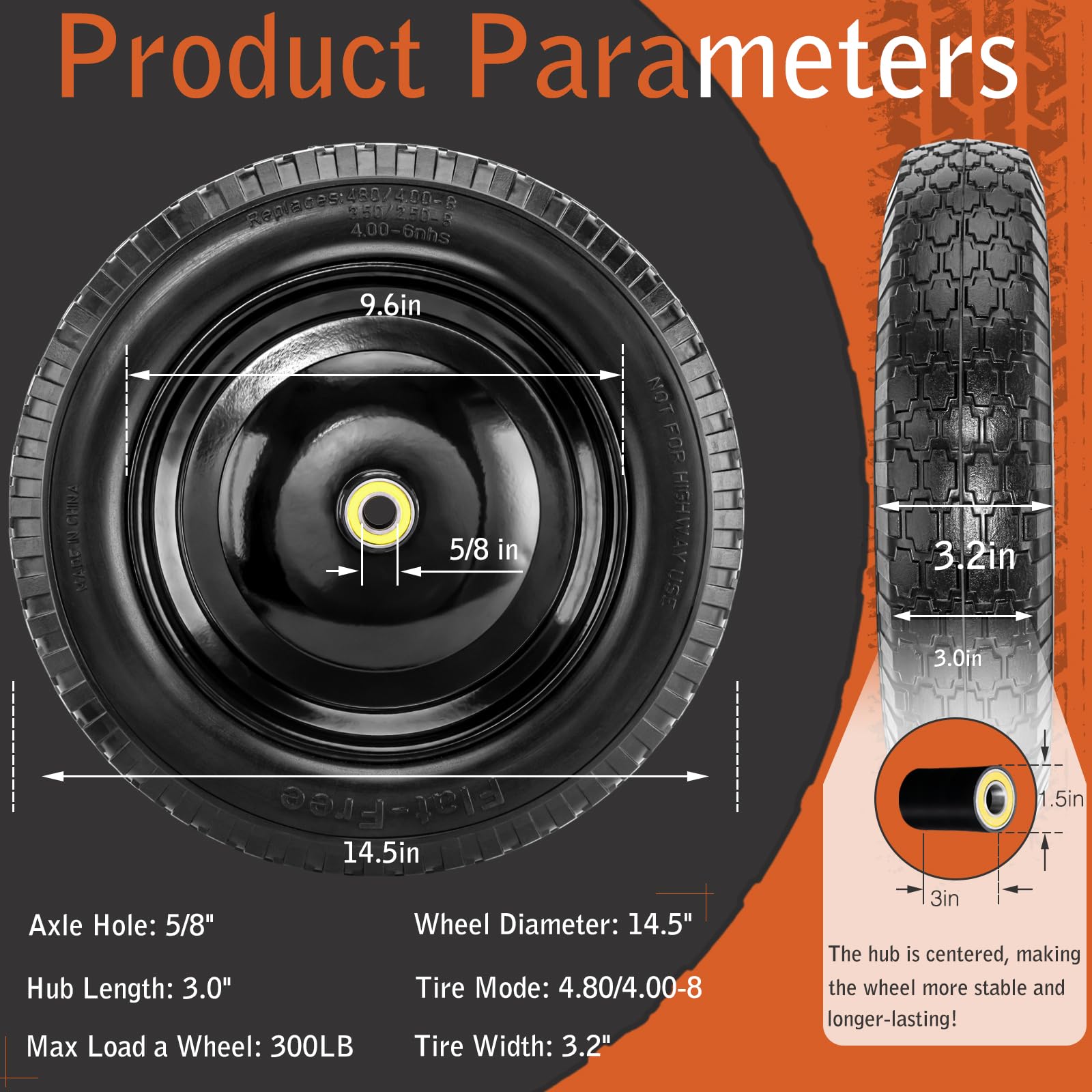 ASDFGHT adapter kit included to fit 3/4-inch axles.