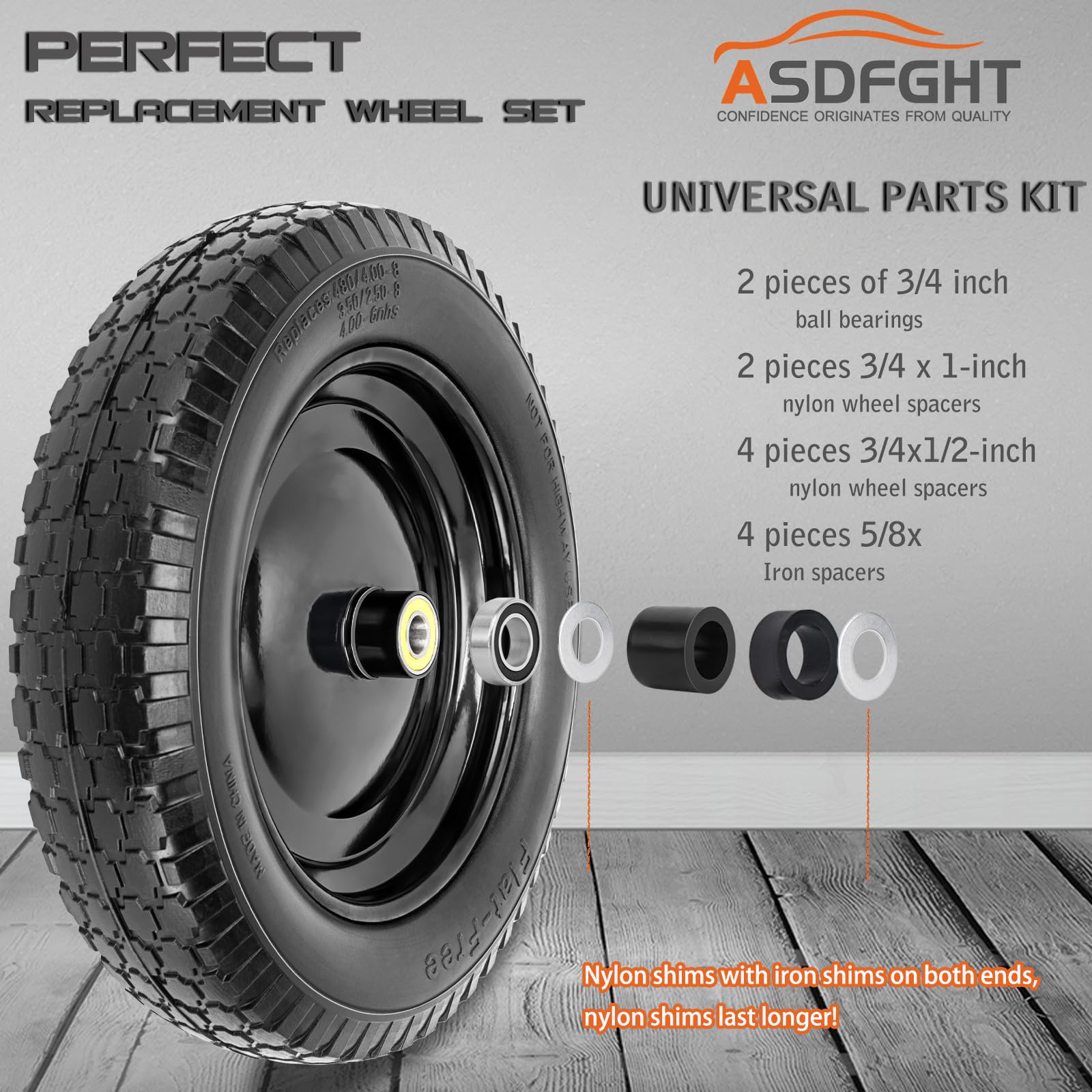 ASDFGHT tread provides anti-slip traction on uneven terrain.