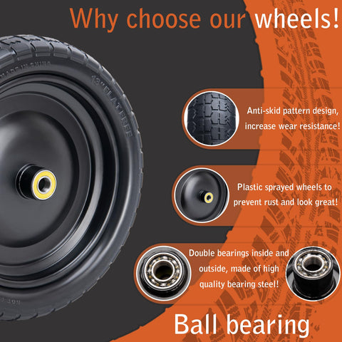 ASDFGHT puncture-proof polyurethane foam tire reduces downtime on outdoor projects.