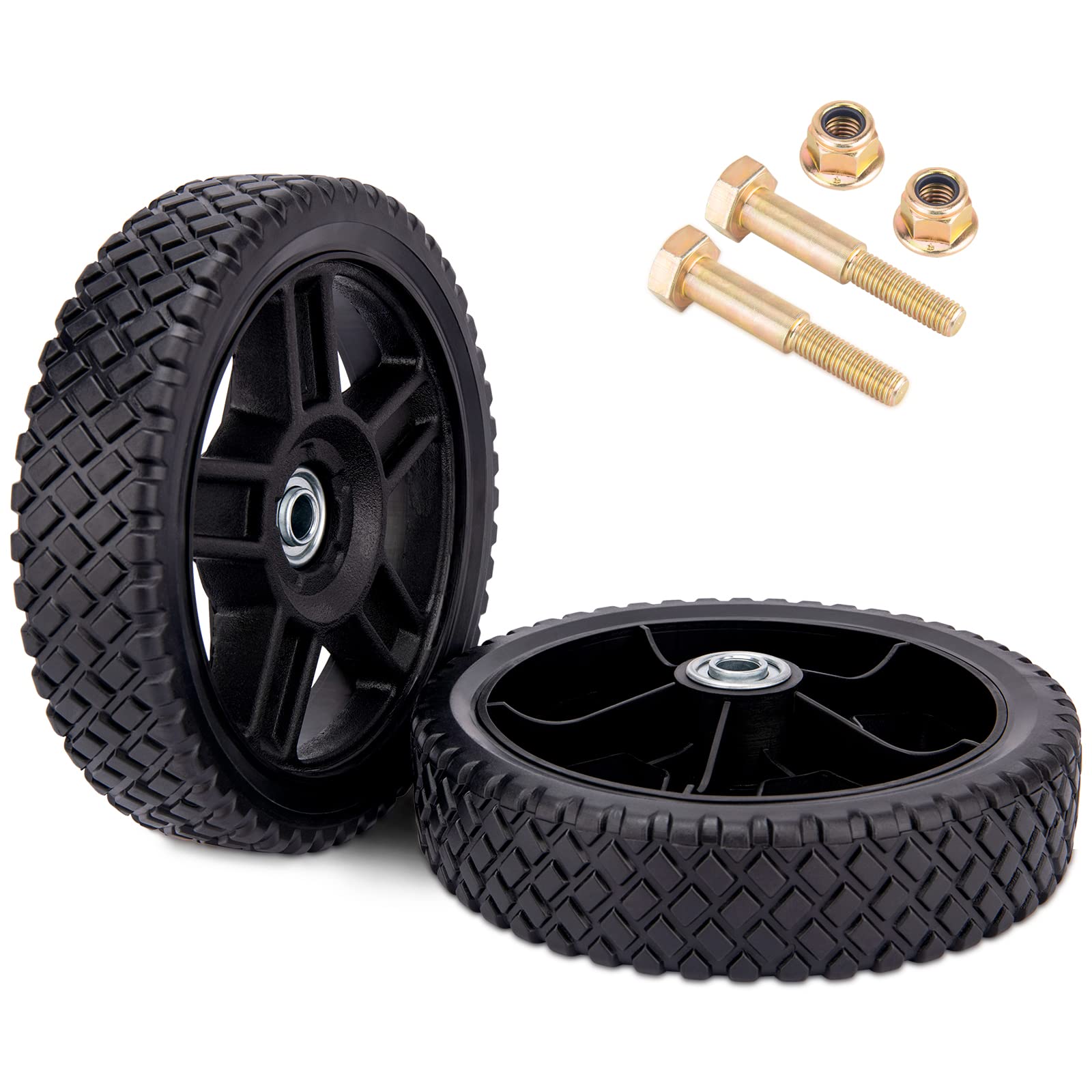 ASDFGHT 8-inch lawn mower wheel front view for quick, precise replacement