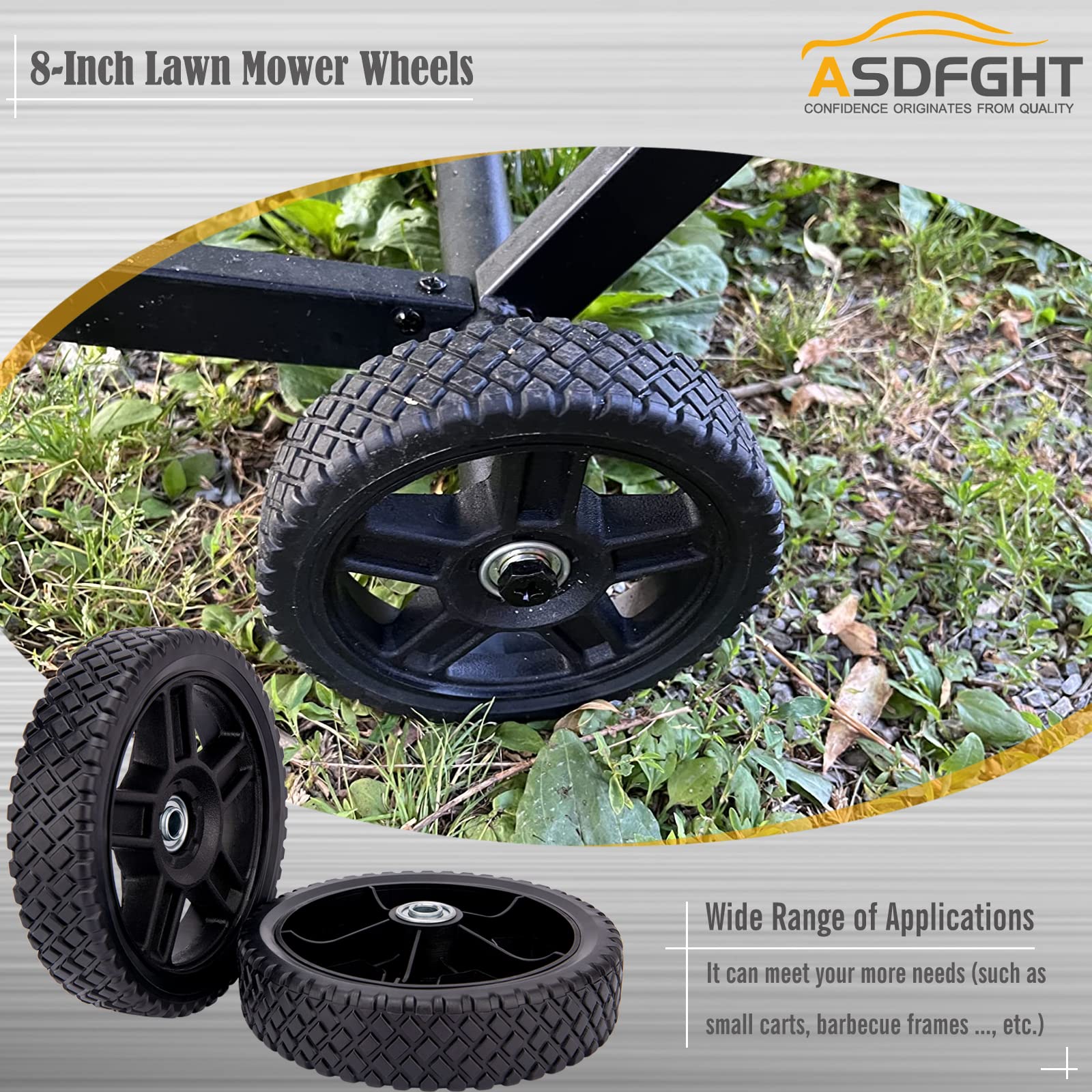 ASDFGHT bearing-equipped wheel with inner and outer bearings enables smooth operation