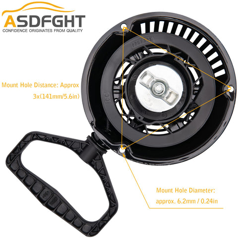ASDFGHT recoil starter image shows sturdy metal housing and easy-hand pull design