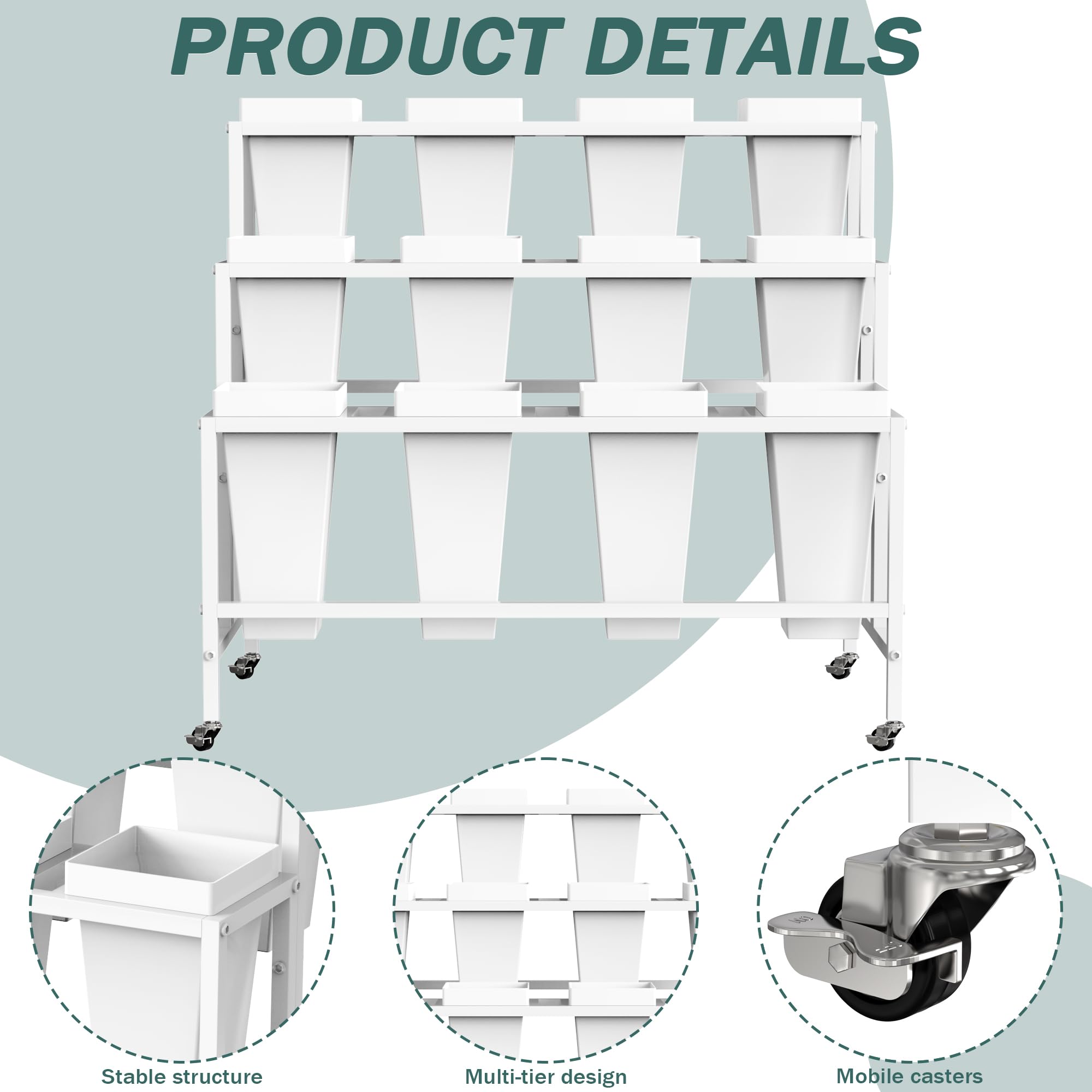 Asee'm heavy-duty metal plant stand supports multiple pots with stable, long-lasting construction.