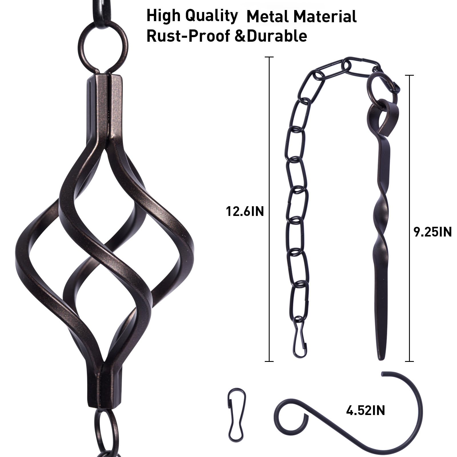 Hanger attachment for Aseneat rain chain showing easy installation