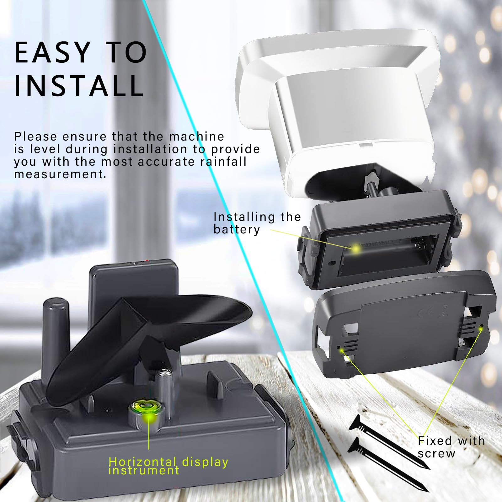 Asenron freeze proof outdoor rain gauge endures harsh weather